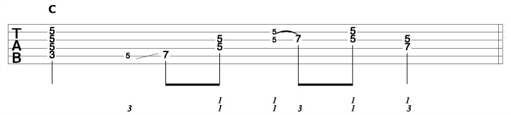 C guitar chord riff 1