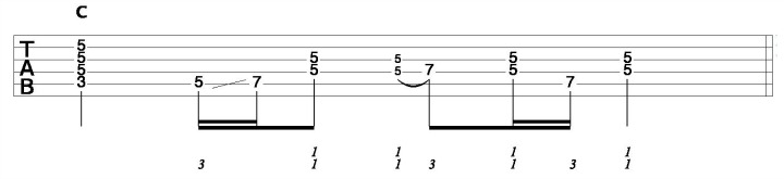 C guitar chord riff 2