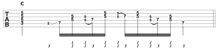 C guitar chord riff 3