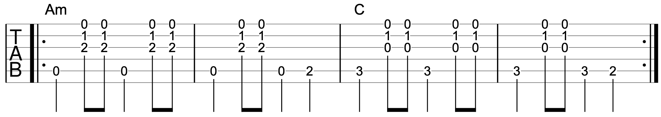 Bass Note Connection Am C 1