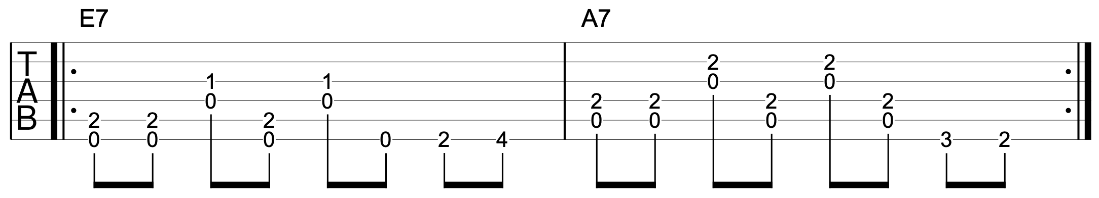 Bass Note Connection E7 A7 1