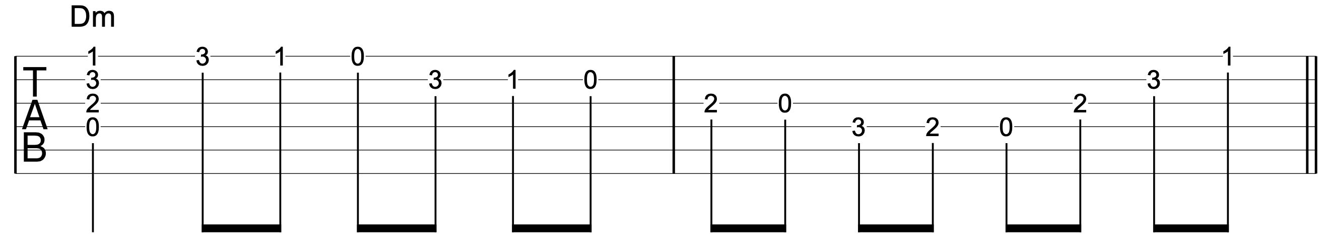 Chord Melody Guitar Exercise Dm