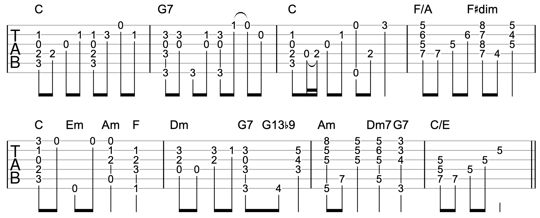 Chords Melody One Guitar Reharmonisation