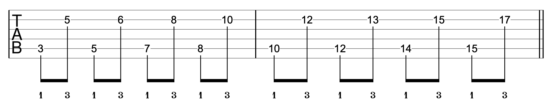 Fingering Technique Guitar 10th Harmony Example 2