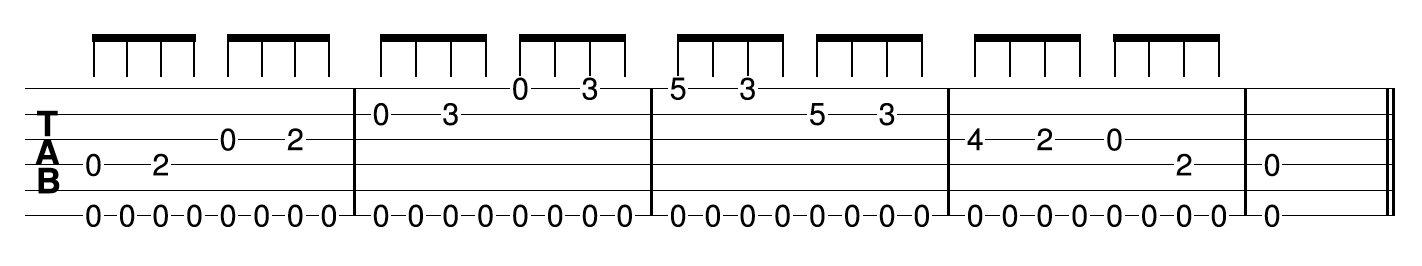 Fingerstyle Blues Guitar Em Pentatonic With 8th Note Drone