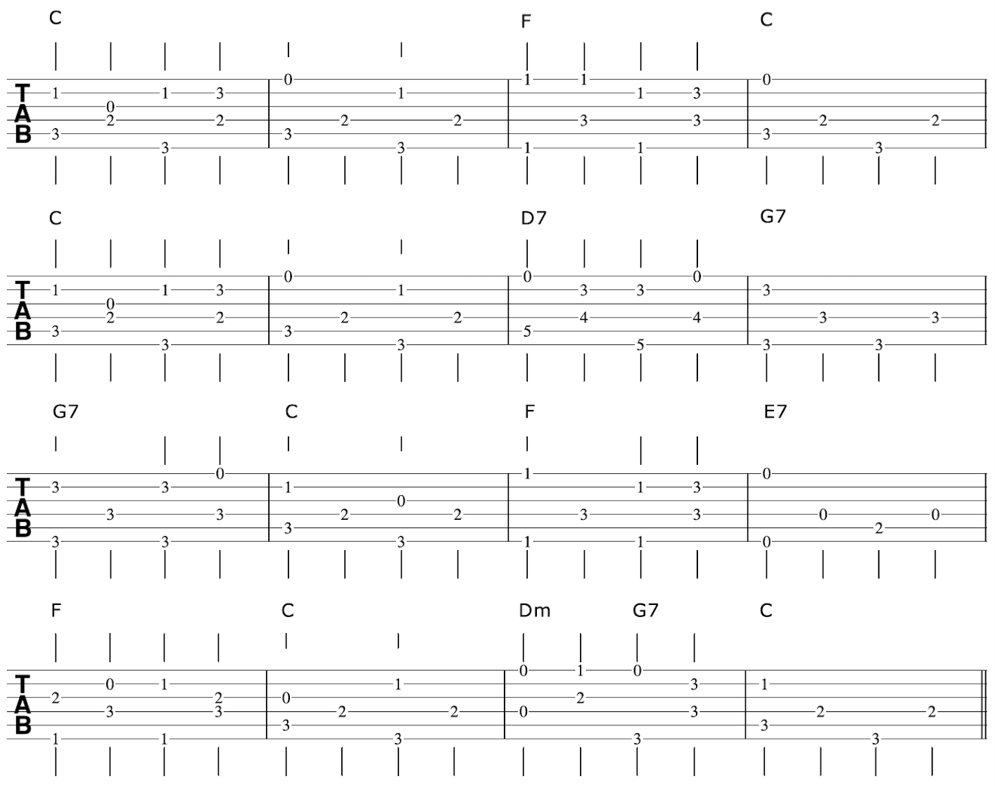 Travispicking Guitar Arrangement Melody