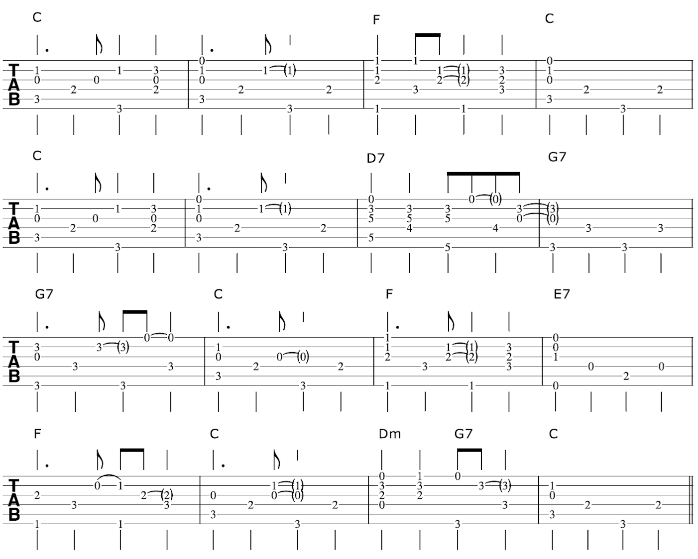 Travispicking Guitar Arrangement Harmony