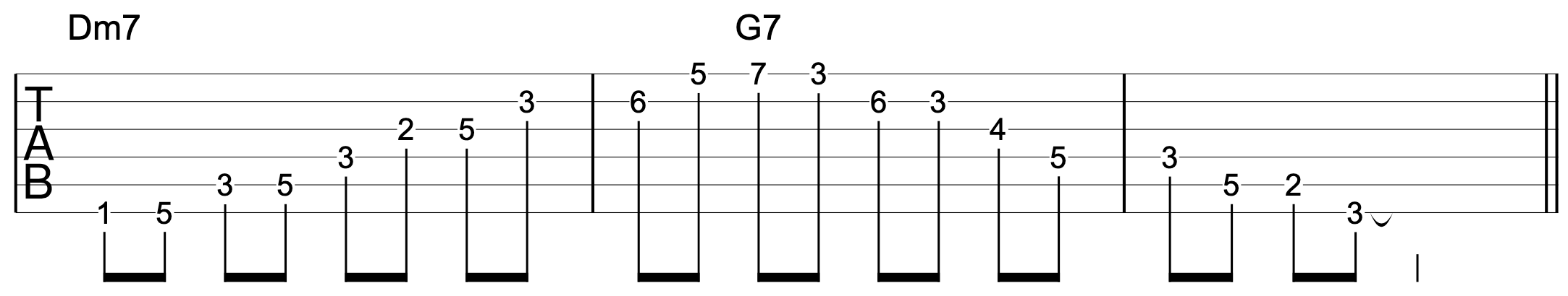 Guitar Arpeggio Solo Dm7 G7 Tab