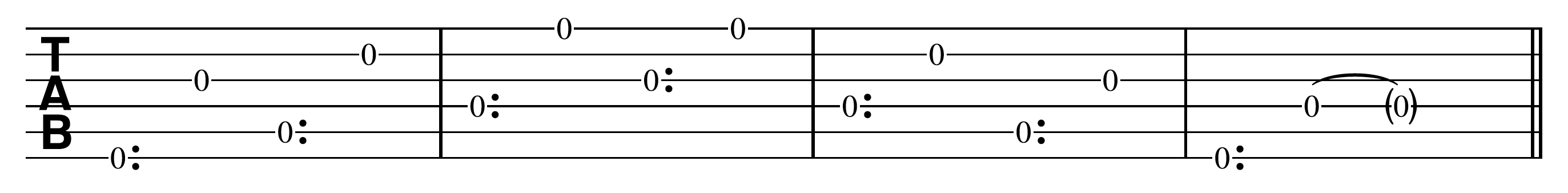 Harp Harmonic Open String Pattern 1
