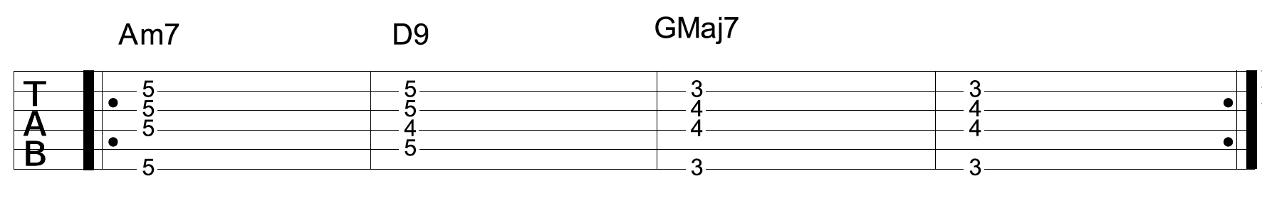 Jazz Walking Bass Line Guitar Chords