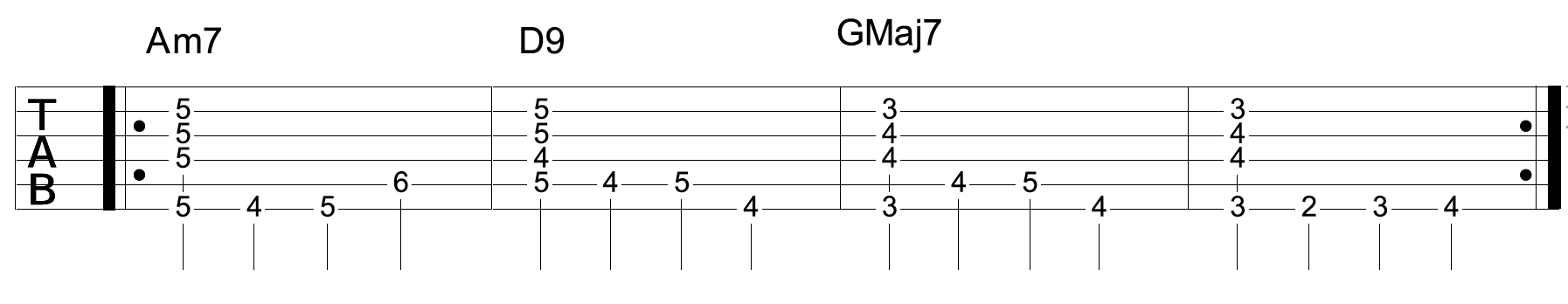 Jazz Walking Bass Line Guitar With Chords