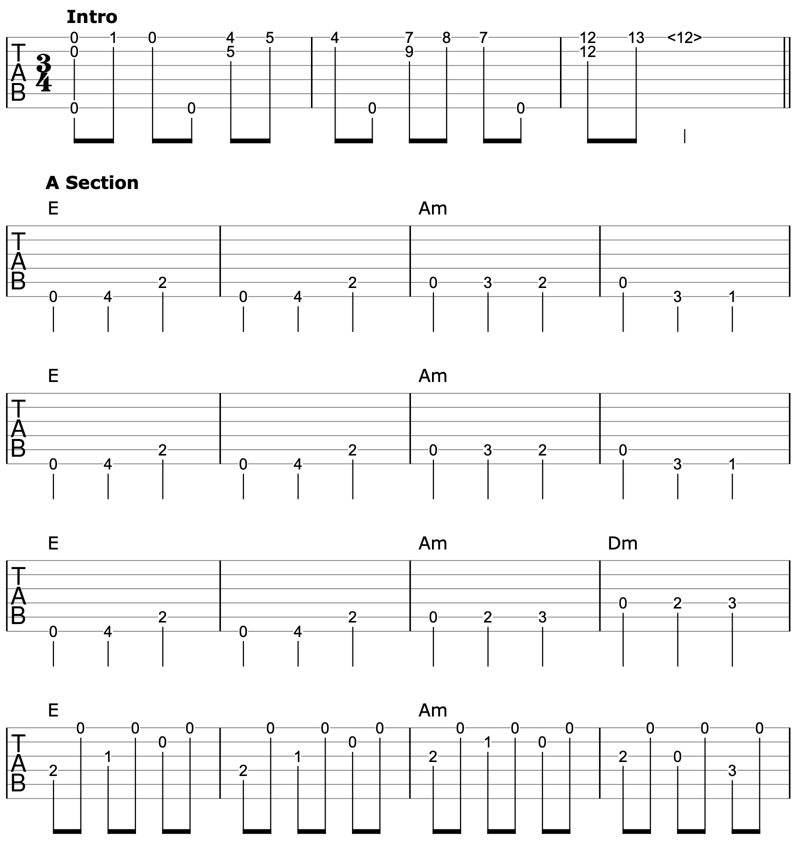 Malaguena Spanish Guitar Arrangement 1
