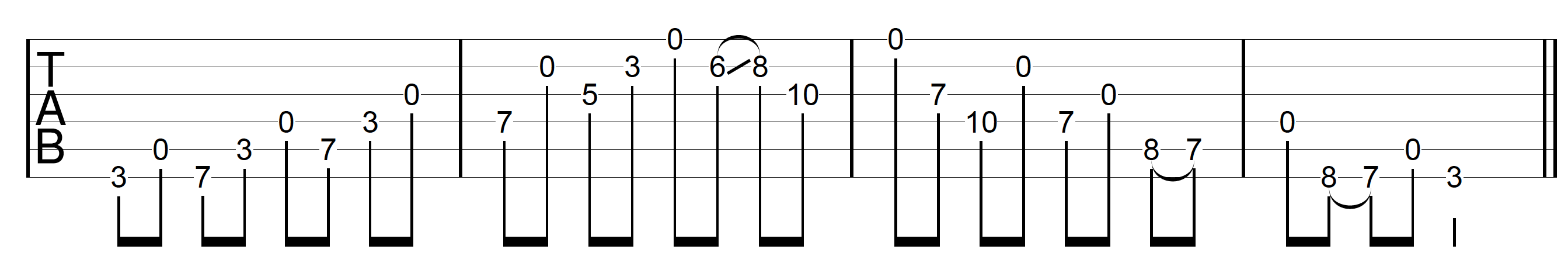 Open String Scale C Major Combined