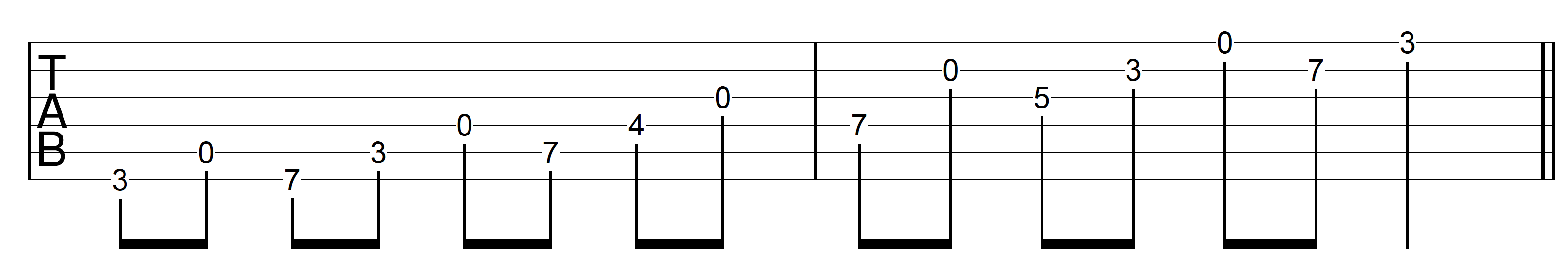 Open String Scale G Major 1 Ascend Open