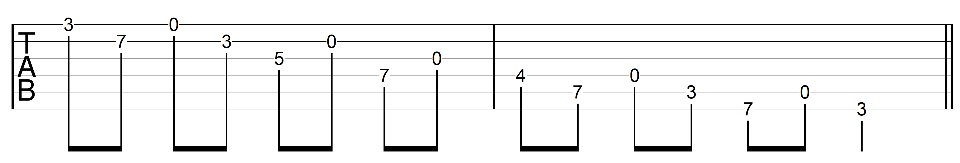 Open String Scale G Major 1 Descend Open