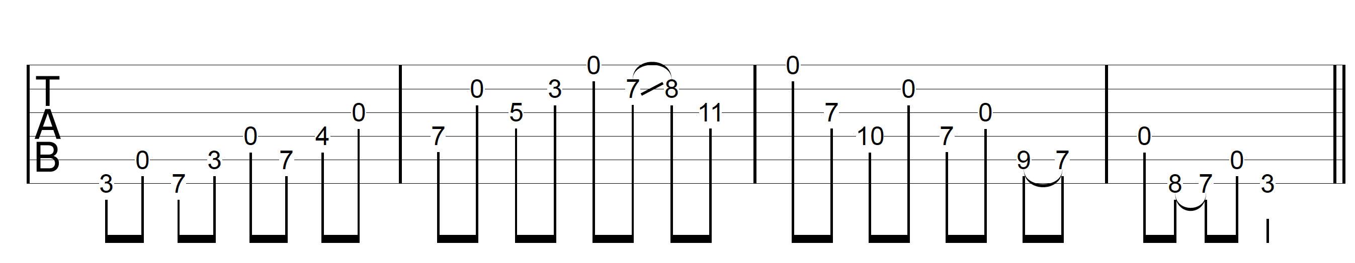 Open String Scale G Major Combined