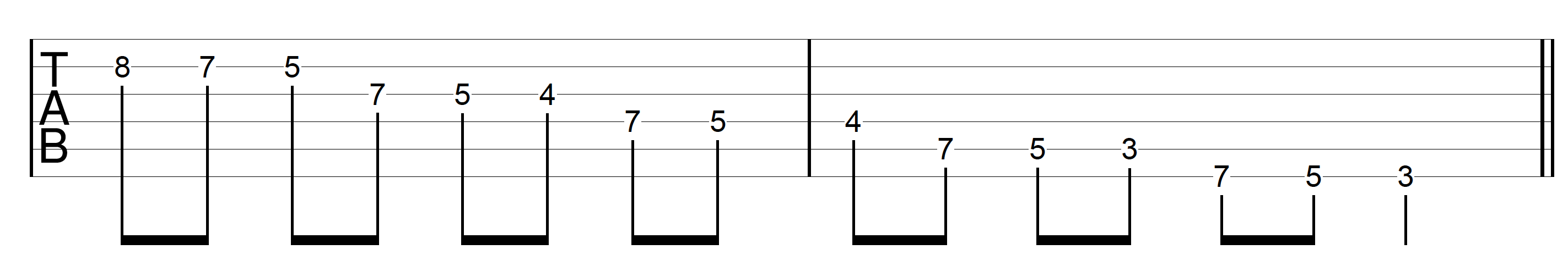 Open String Scale G Major Descend Fretted