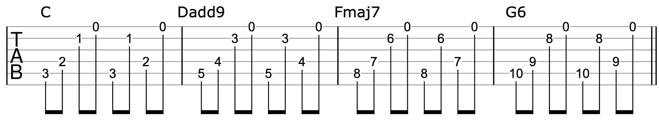 Play Guitar Up Fretboard Open Chords 1