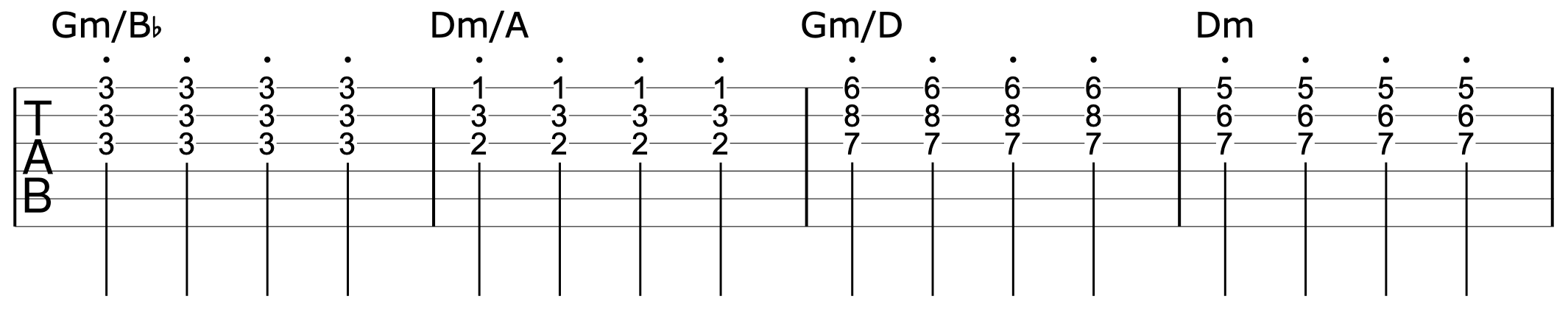 Suspended Triads Guitar Roxanne 1