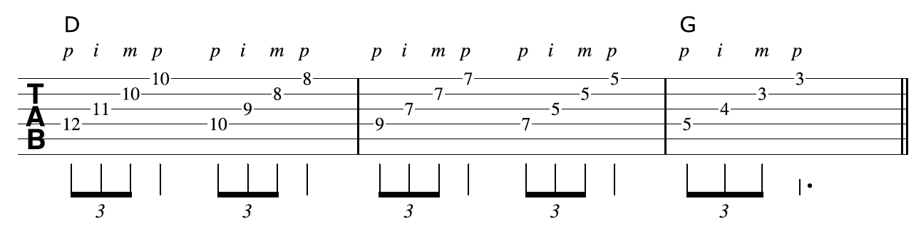 Travis Picking Fingerstyle Guitar Riff 1-1