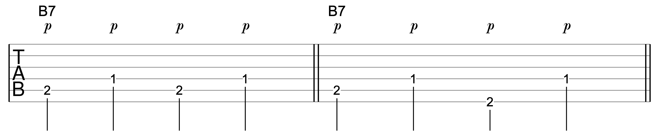 Travis Picking Bass Patterns B7