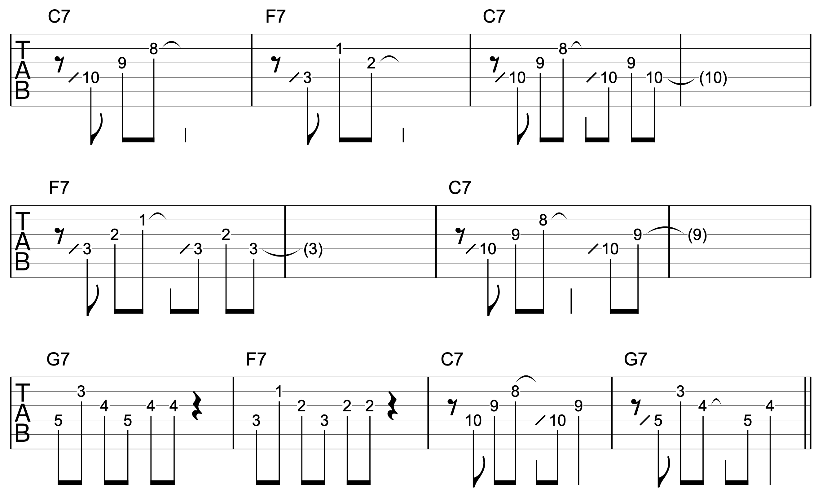 Triad Solo Guitar C Blues 1