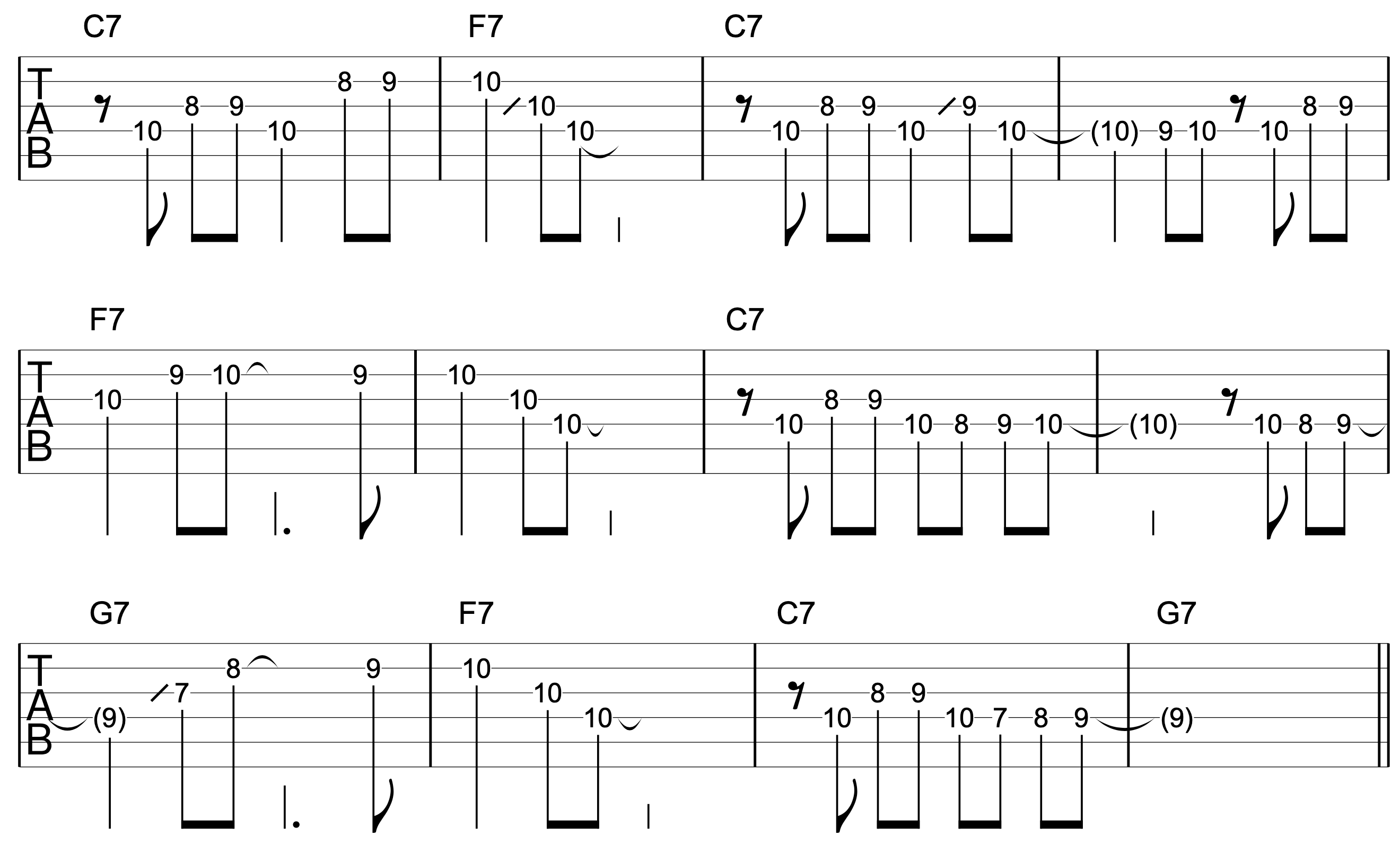 Triad Solo Guitar C Blues 3