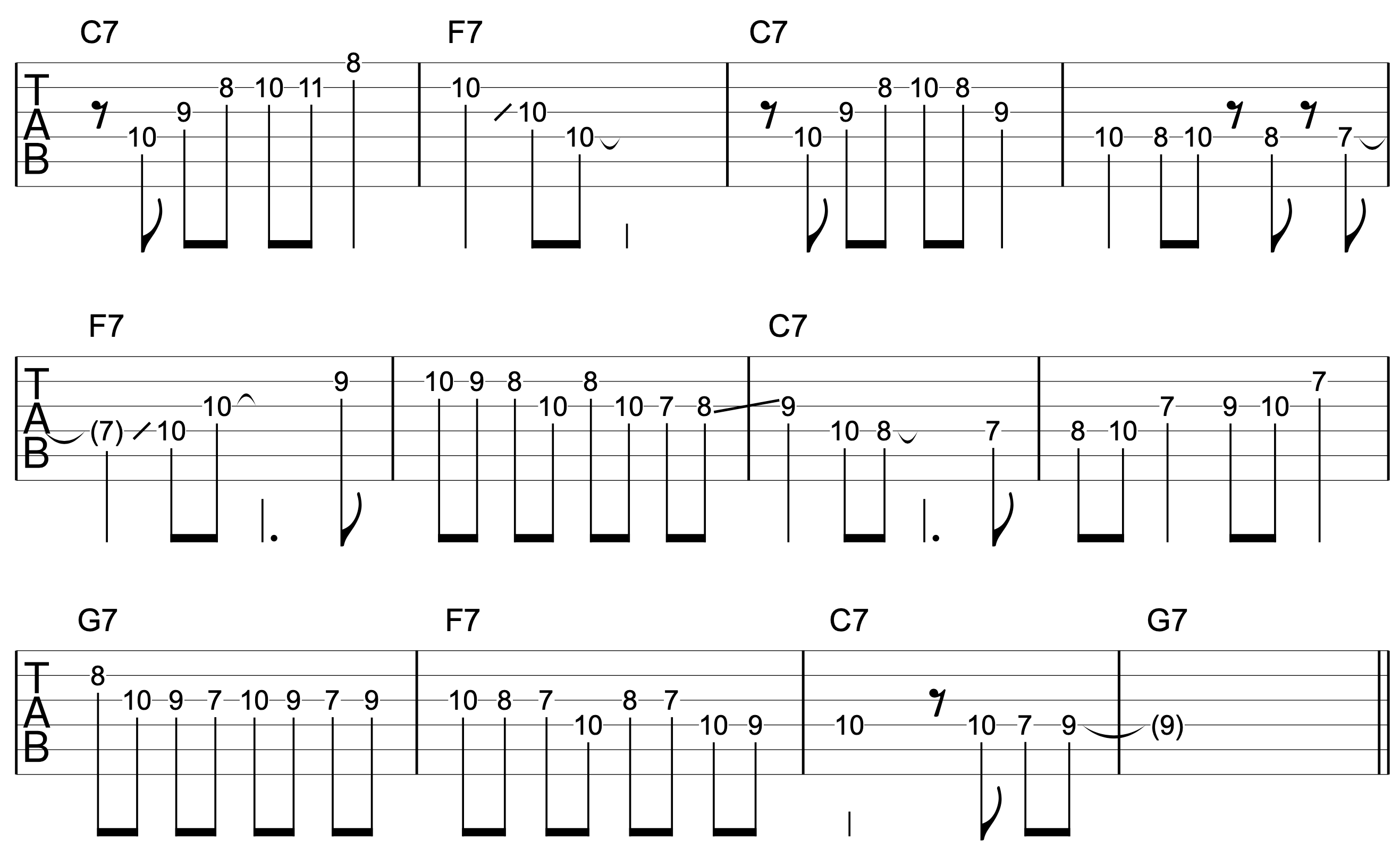 Triad Solo Guitar C Blues 4