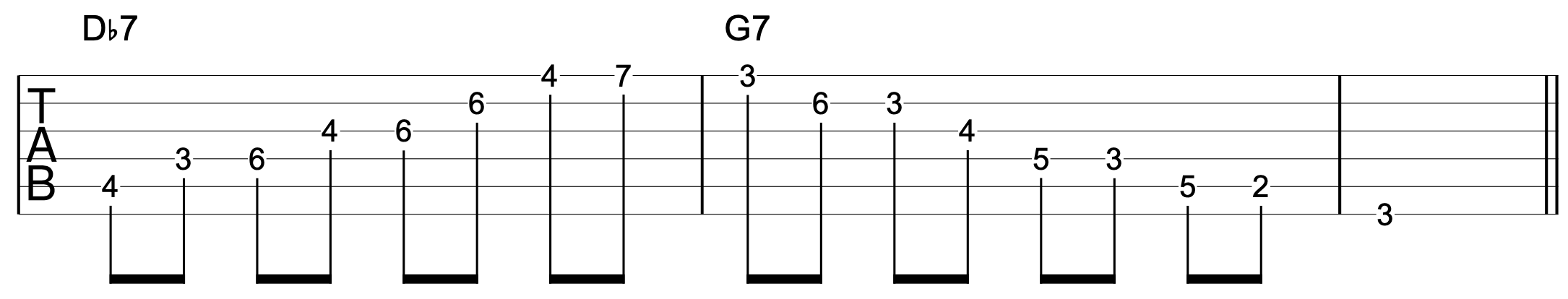 Tritone Substitution Arpeggio Db7 G7 Exercise