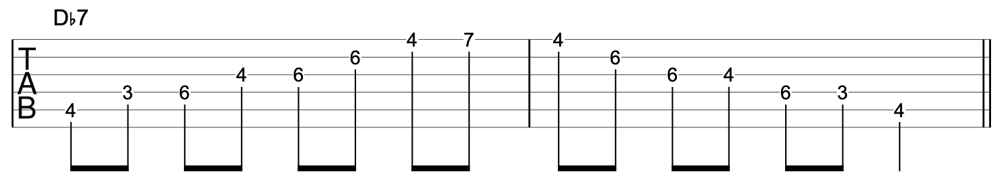 Tritone Substitution Arpeggio Db7 Exercise