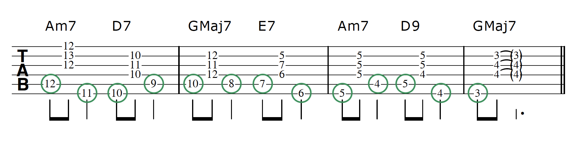 Walking Bass Line Guitar Step 5