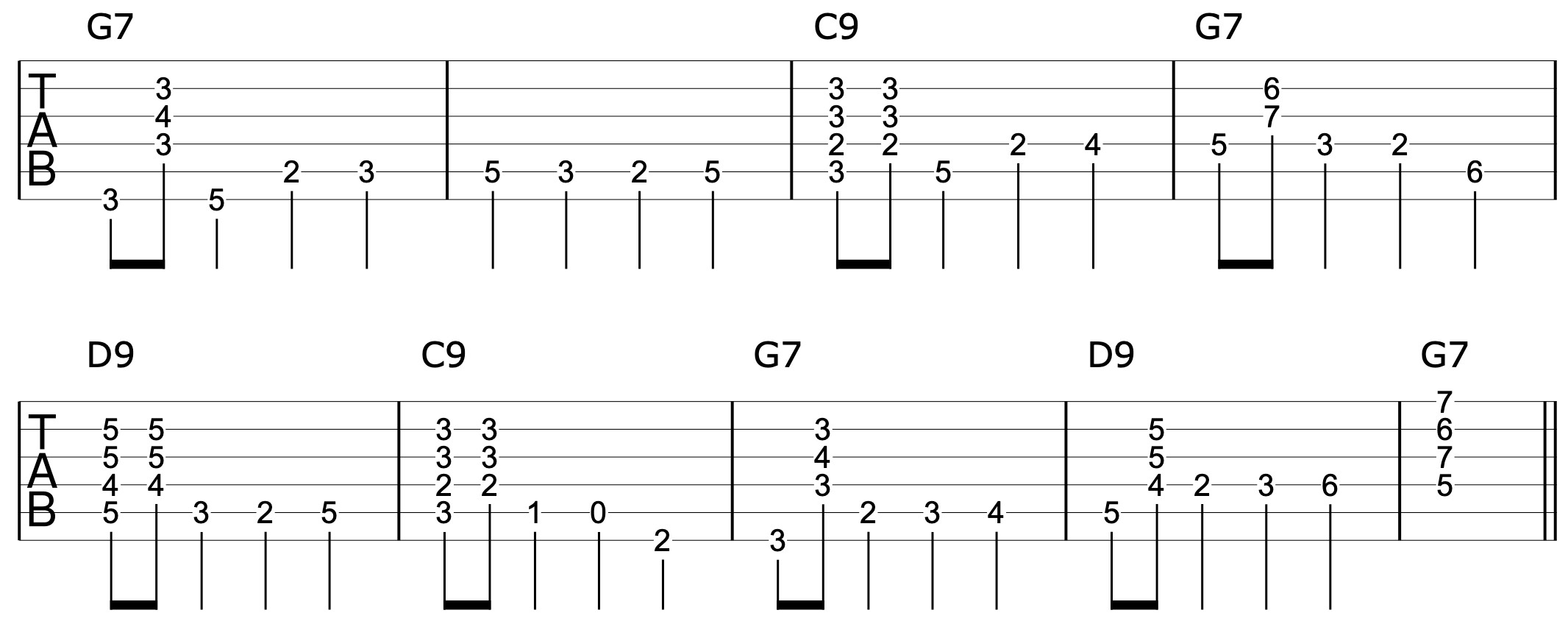 Walking Bass Lines Guitar 7
