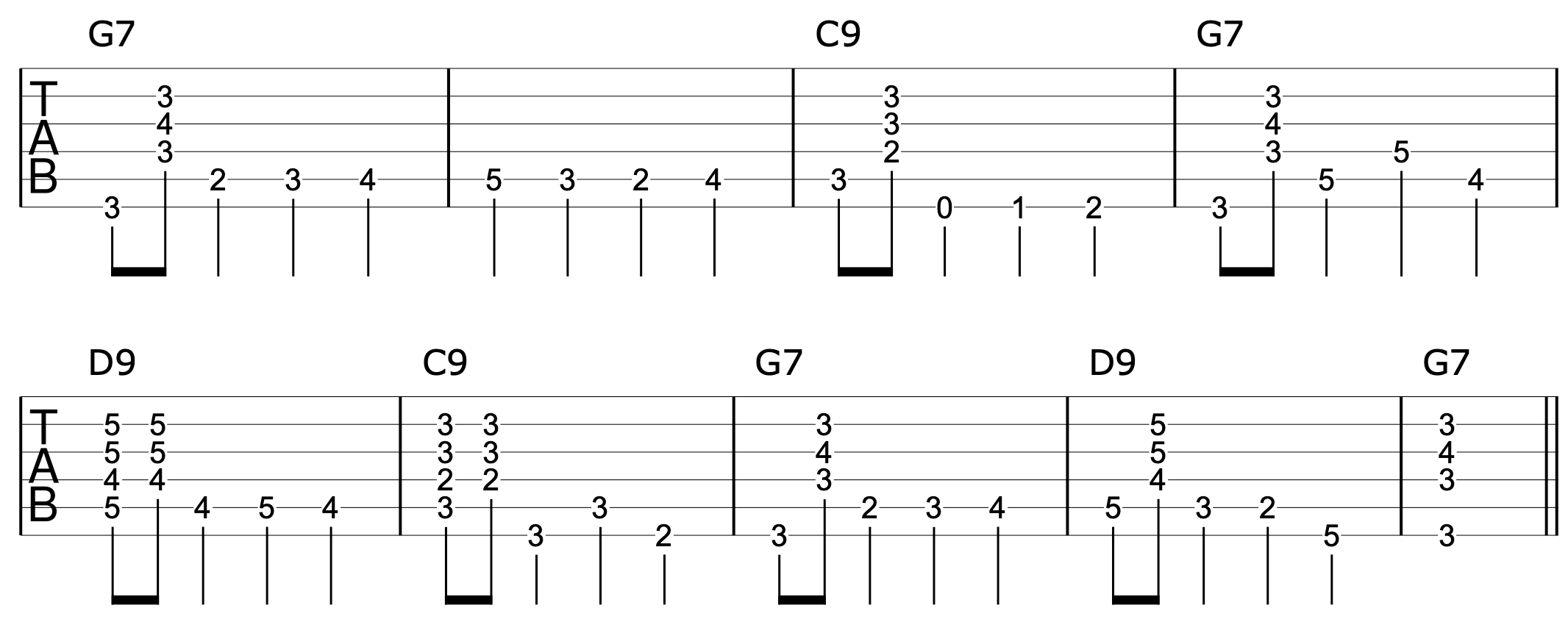 Walking Bass Lines Guitar 8